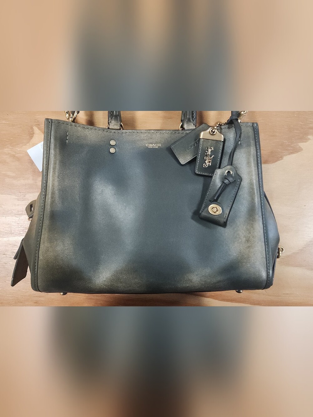 Coach Rogue Bag 31 In Green Loved Leather - Picture 3 of 16